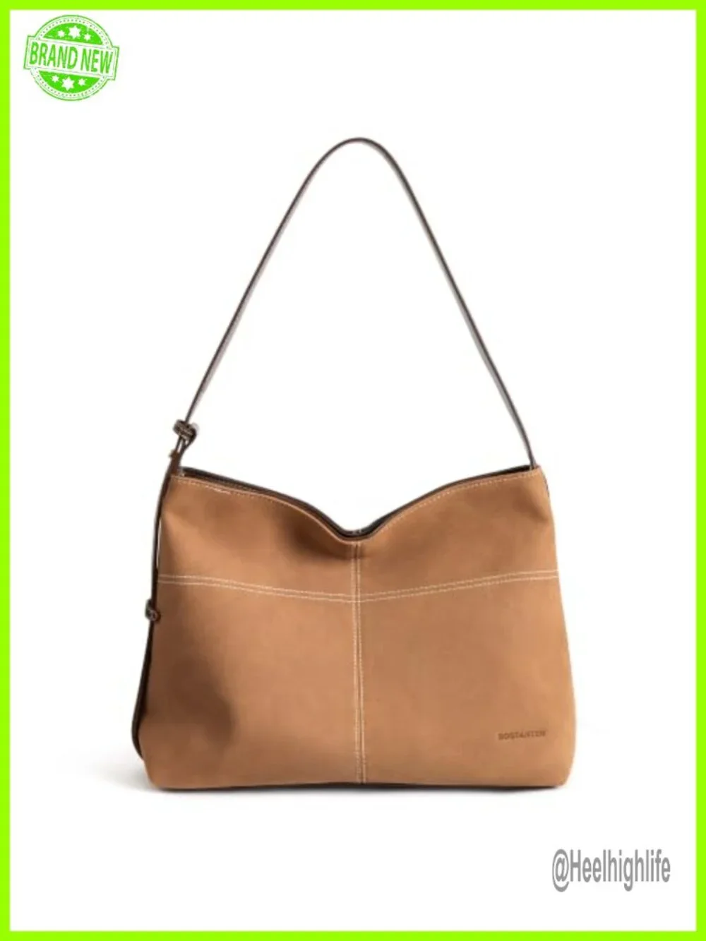 Hobo Bag Suede and Vegan Leather Shoulder Handbag Crossbody Purse